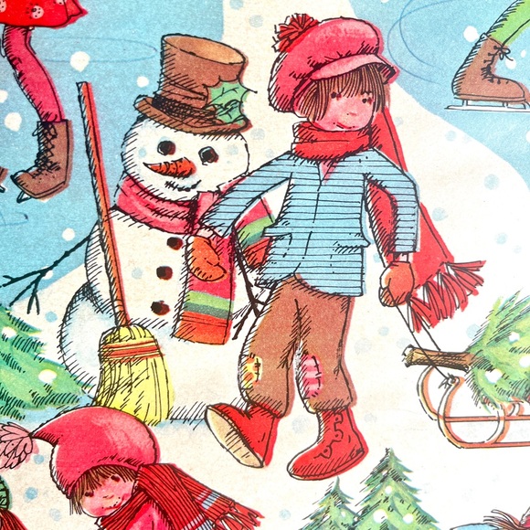 Vintage Christmas Wrapping Paper 70s 80s XMAS Gift Wrap Bags Santa Sacks - Picture 9 of 10